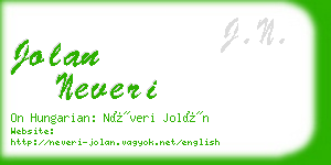 jolan neveri business card